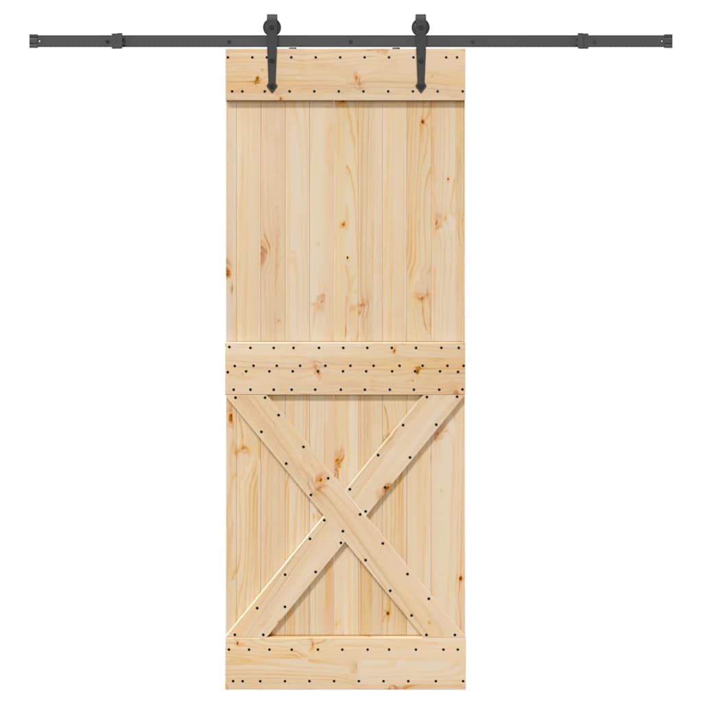 Schiebetür mit Beschlag 85x210 cm Massivholz Kiefer
