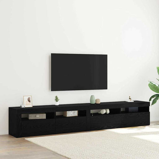 TV-Schränke 2 pcs Schwarze Eiche 240 x 35 x 40 cm Holzwerkstoff