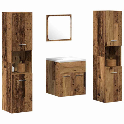Badezimmermöbel Set mit Tür 4 pcs Altholz 41 x 38.5 x 46 cm