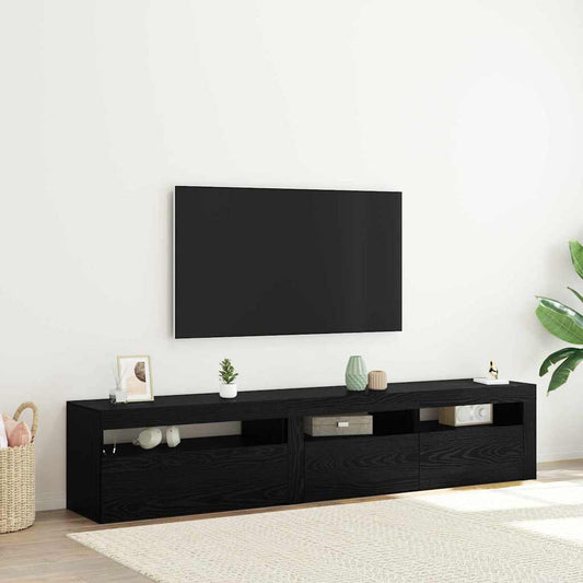 TV-Schränke 2 pcs Schwarze Eiche 195 x 35 x 40 cm Holzwerkstoff