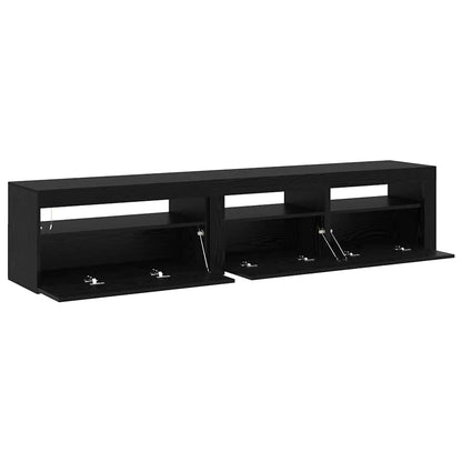 TV-Schränke 2 pcs Schwarze Eiche 195 x 35 x 40 cm Holzwerkstoff