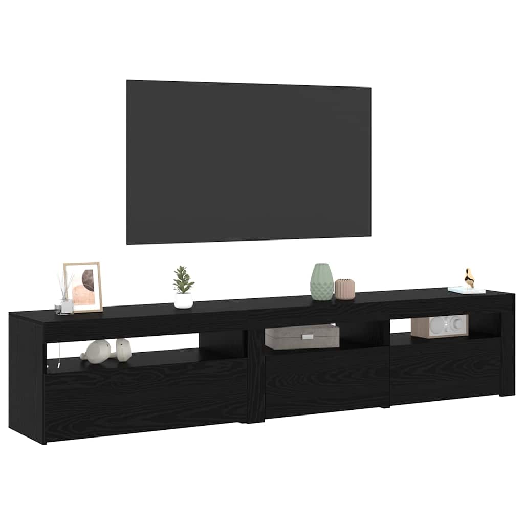 TV-Schränke 2 pcs Schwarze Eiche 195 x 35 x 40 cm Holzwerkstoff