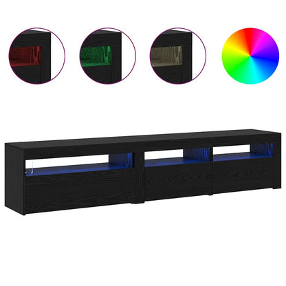 TV-Schränke 2 pcs Schwarz Eichen-Optik 195 x 35 x 40 cm