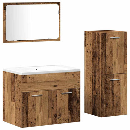 Badezimmermöbel Set mit Tür 3 pcs Altholz 60 x 38.5 x 46 cm