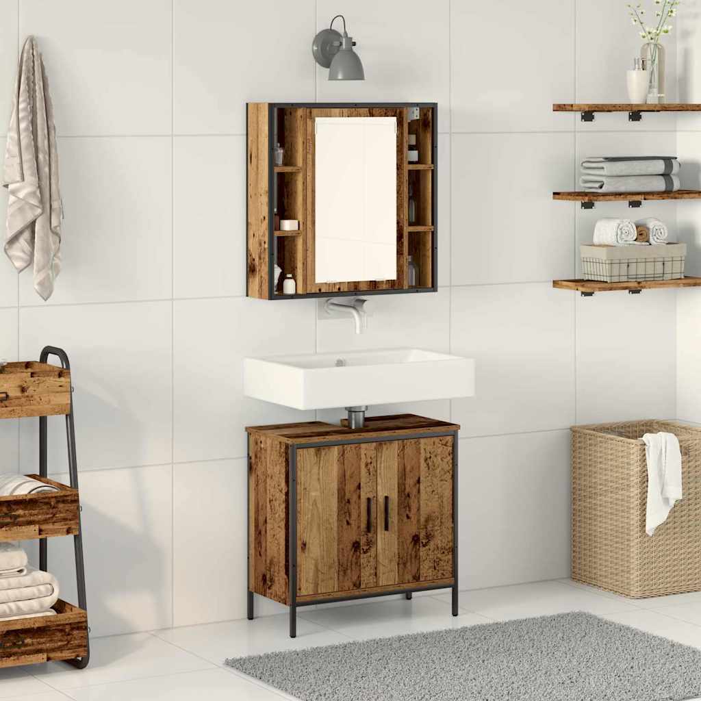 Badezimmermöbel Set 2 pcs Braun 60 x 30 x 60 cm Holzwerkstoff
