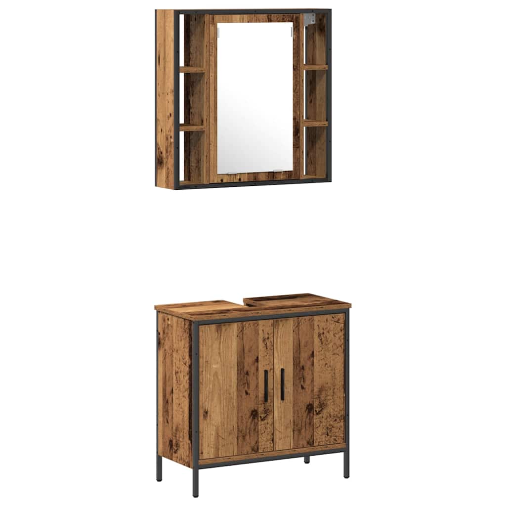 Badezimmermöbel Set 2 pcs Braun 60 x 30 x 60 cm Holzwerkstoff