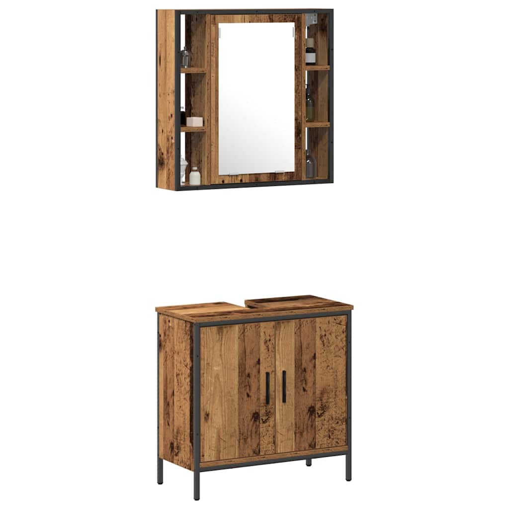 Badezimmermöbel Set 2 pcs Braun 60 x 30 x 60 cm Holzwerkstoff