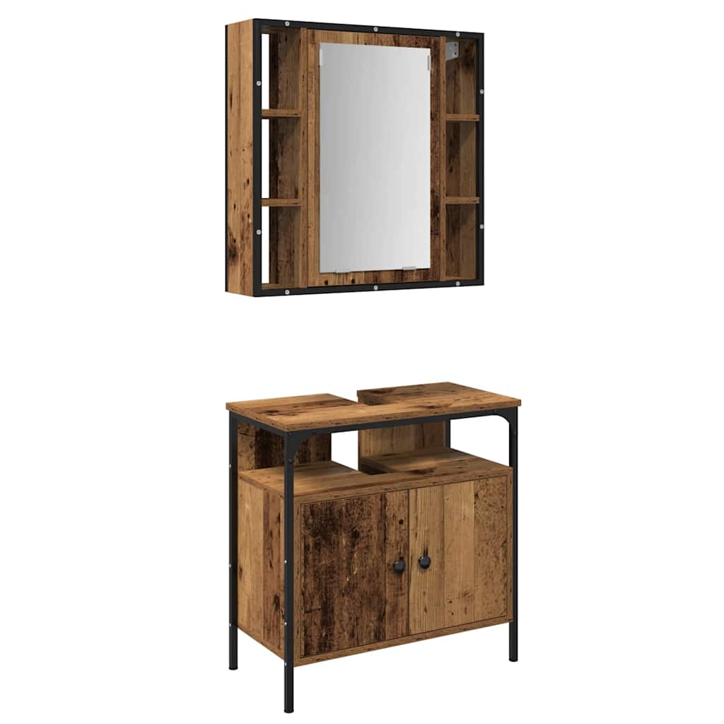 Badezimmermöbel Set 2 pcs Braun 60 x 30 x 60 cm Holzwerkstoff