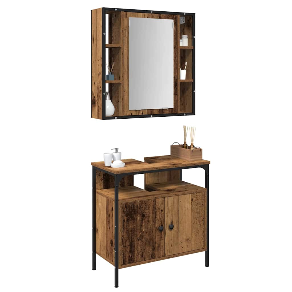 Badezimmermöbel Set 2 pcs Braun 60 x 30 x 60 cm Holzwerkstoff