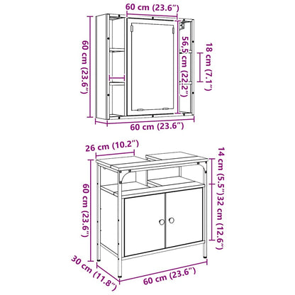 Badezimmermöbel Set 2 pcs Braun 60 x 30 x 60 cm Holzwerkstoff