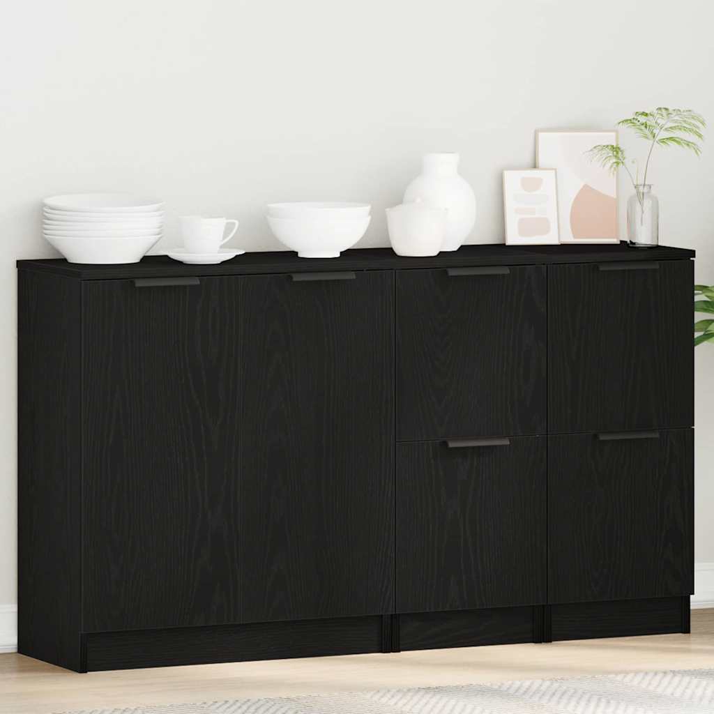 Sideboard Schwarze Eiche 180 x 30 x 70 cm Holzwerkstoff