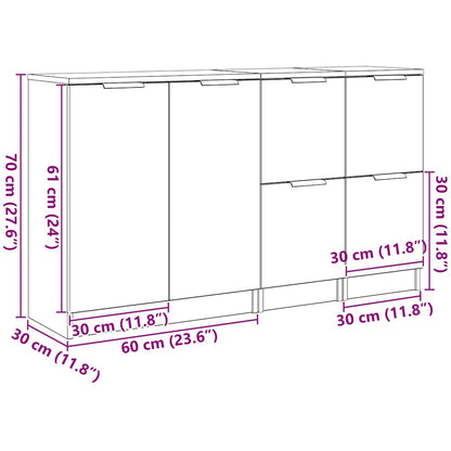 Sideboard Schwarze Eiche 180 x 30 x 70 cm Holzwerkstoff