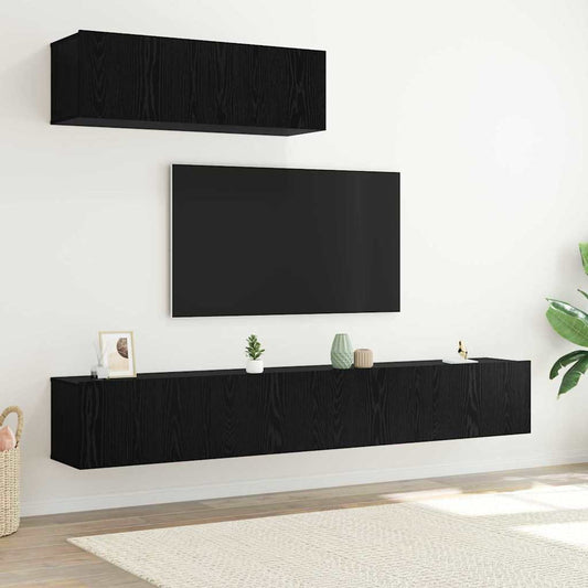 TV-Schranksystem 3 pcs Schwarze Eiche 200 x 30 x 30 cm