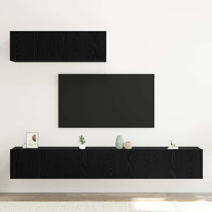 TV-Schranksystem 3 pcs Schwarze Eiche 200 x 30 x 30 cm
