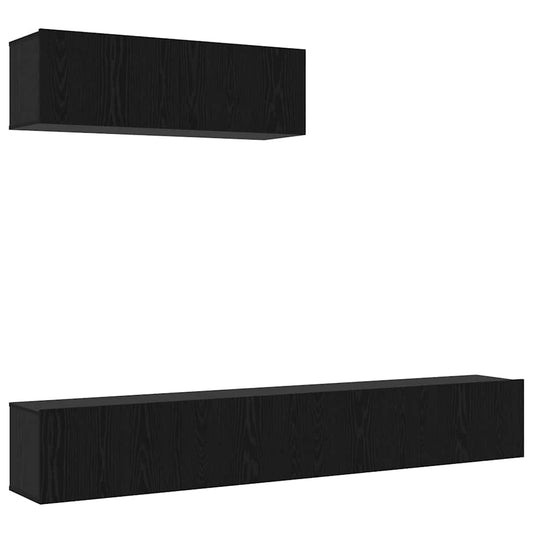 TV-Schranksystem 3 pcs Schwarze Eiche 200 x 30 x 30 cm