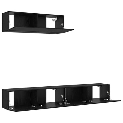TV-Schranksystem 3 pcs Schwarze Eiche 200 x 30 x 30 cm