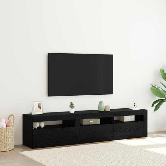 TV-Schränke 2 pcs Schwarze Eiche 180 x 35 x 40 cm Holzwerkstoff