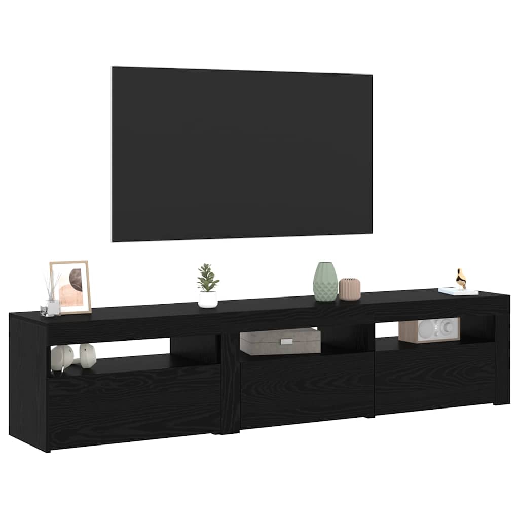 TV-Schränke 2 pcs Schwarze Eiche 180 x 35 x 40 cm Holzwerkstoff