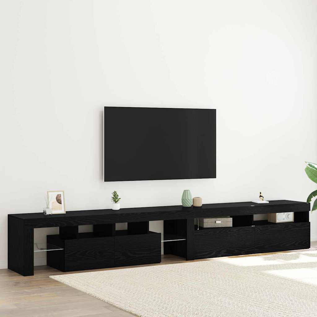 TV-Schränke 2 pcs Schwarze Eiche 260 x 36.5 x 40 cm
