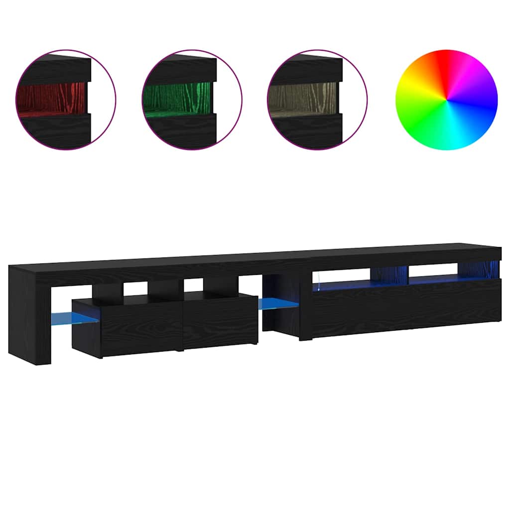 TV-Schränke 2 pcs Schwarze Eiche 260 x 36.5 x 40 cm