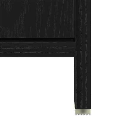 Badezimmermöbel mit Tür 3 pcs Schwarze Eiche 30 x 30 x 183,5 cm