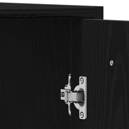 Badezimmermöbel mit Tür 3 pcs Schwarze Eiche 30 x 30 x 183,5 cm