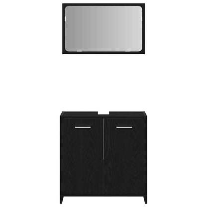 Badezimmermöbel mit Tür 3 pcs Schwarze Eiche 30 x 30 x 183,5 cm