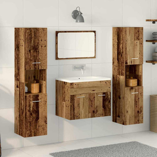 Badezimmer Möbel Set mit Tür 4 pcs Altholz 60 x 38.5 x 46 cm