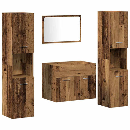 Badezimmer Möbel Set mit Tür 4 pcs Altholz 60 x 38.5 x 46 cm