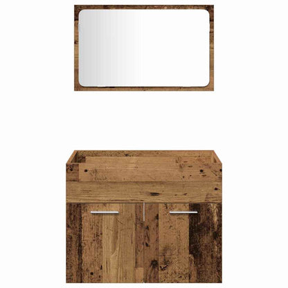 Badezimmer Möbel Set mit Tür 4 pcs Altholz 60 x 38.5 x 46 cm