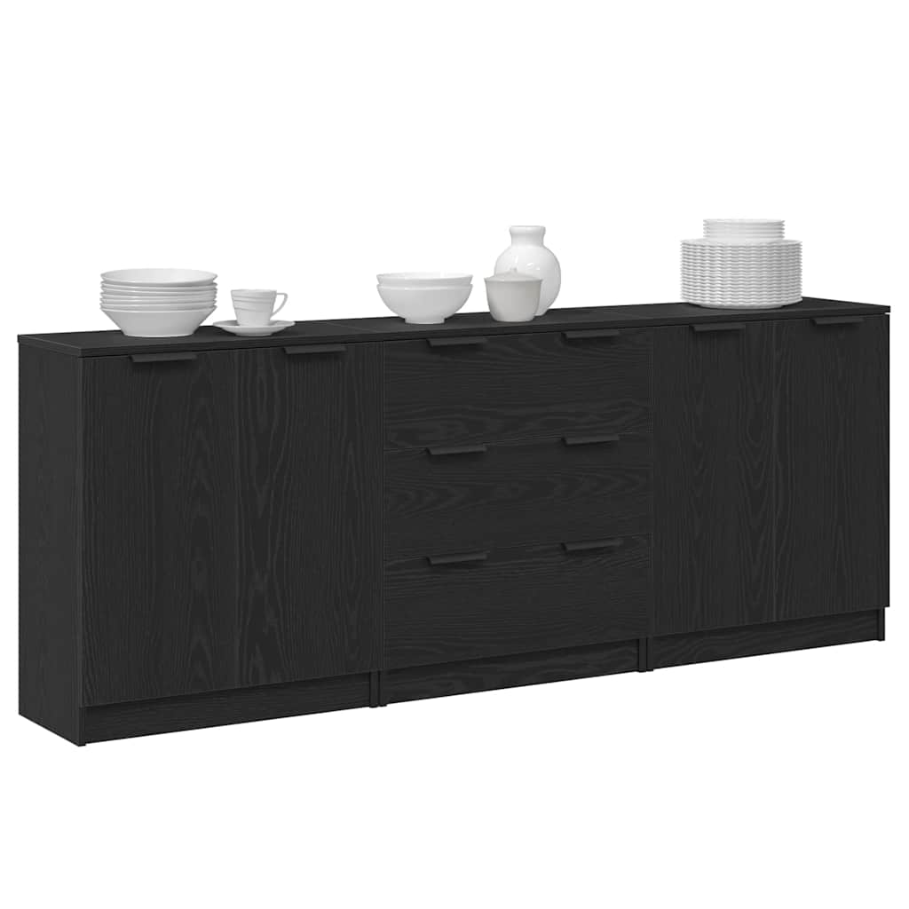 Sideboard Schwarze Eiche 180 x 30 x 70 cm Holzwerkstoff