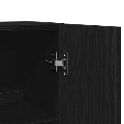 Waschmaschinenschrank 2 pcs Schwarze Eiche