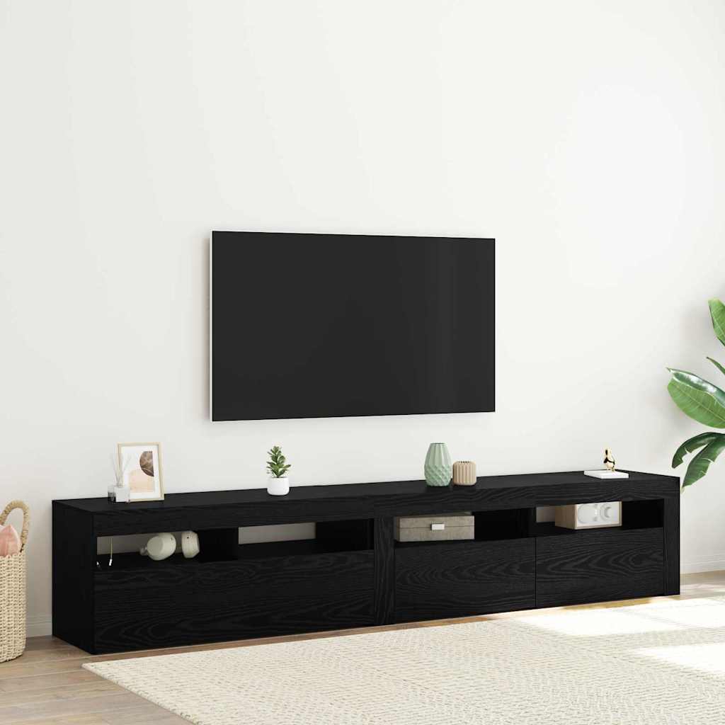 TV-Schränke 2 pcs Schwarze Eiche 210 x 35 x 40 cm Holzwerkstoff