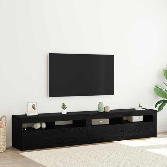 TV-Schränke 2 pcs Schwarze Eiche 210 x 35 x 40 cm Holzwerkstoff