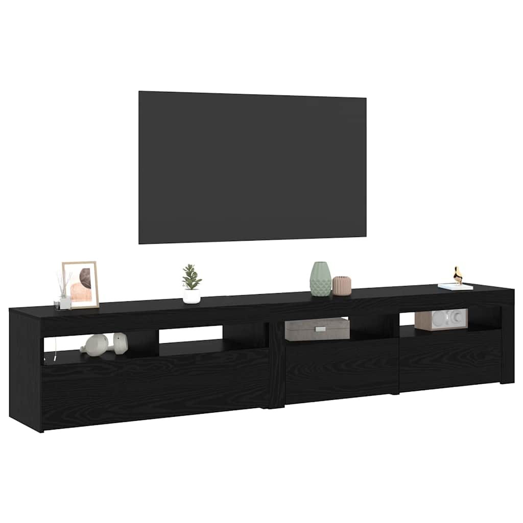 TV-Schränke 2 pcs Schwarze Eiche 210 x 35 x 40 cm Holzwerkstoff
