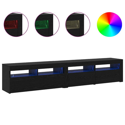 TV-Schränke 2 pcs Schwarz Eichen-Optik 210 x 35 x 40 cm