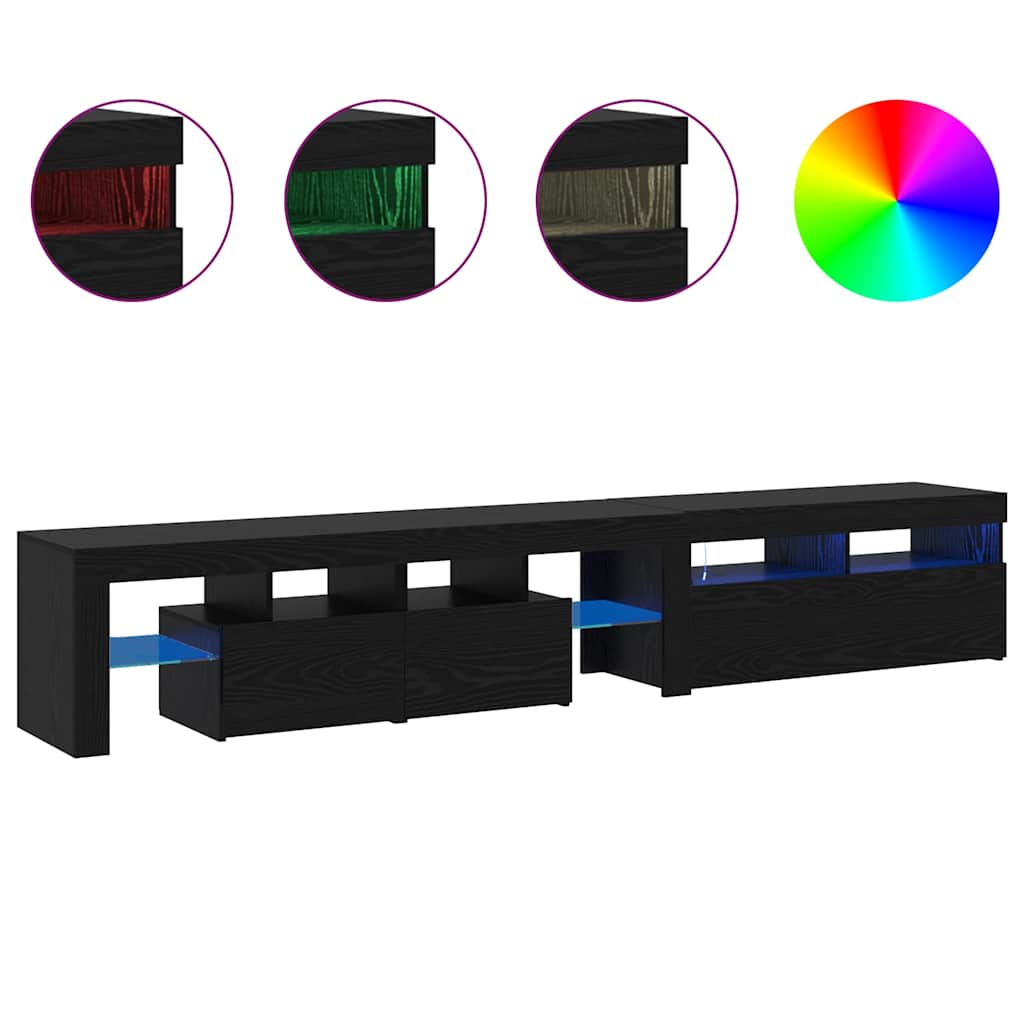TV-Schränke 2 pcs Schwarze Eiche 290 x 36,5 x 40 cm