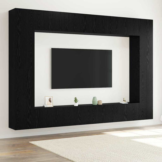 TV-Möbel-Set Wandmontiert 8 pcs Schwarze Eiche 100 x 30 x 30 cm