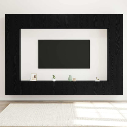 TV-Möbel-Set Wandmontiert 8 pcs Schwarze Eiche 100 x 30 x 30 cm