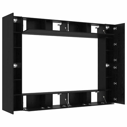 TV-Möbel-Set Wandmontiert 8 pcs Schwarze Eiche 100 x 30 x 30 cm