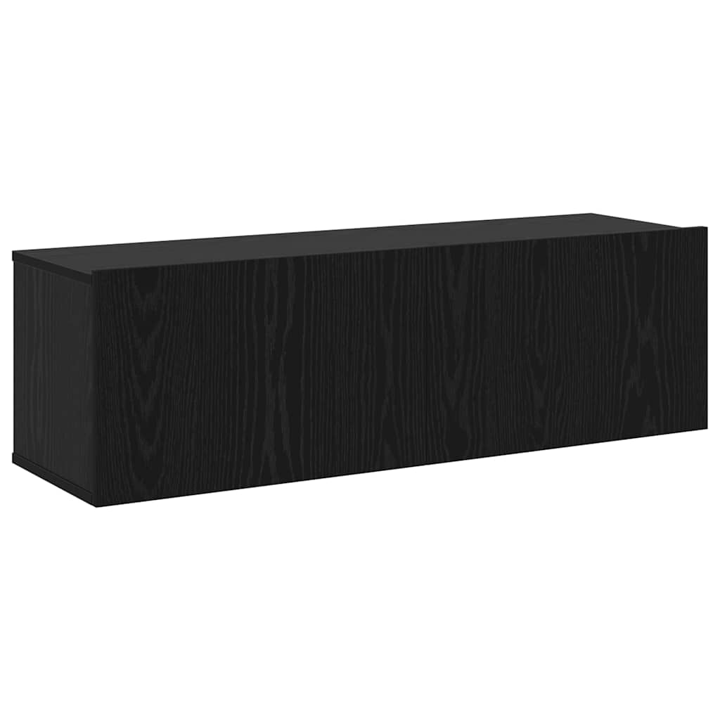 TV-Möbel-Set Wandmontiert 8 pcs Schwarze Eiche 100 x 30 x 30 cm