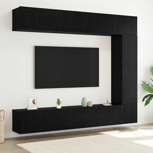 TV-Möbel-Set Wandmontiert 5 pcs Schwarze Eiche 100 x 30 x 30 cm