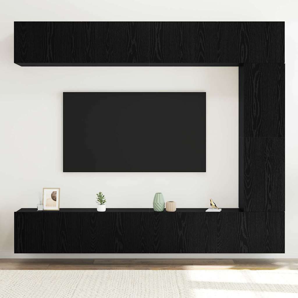 TV-Möbel-Set Wandmontiert 5 pcs Schwarze Eiche 100 x 30 x 30 cm
