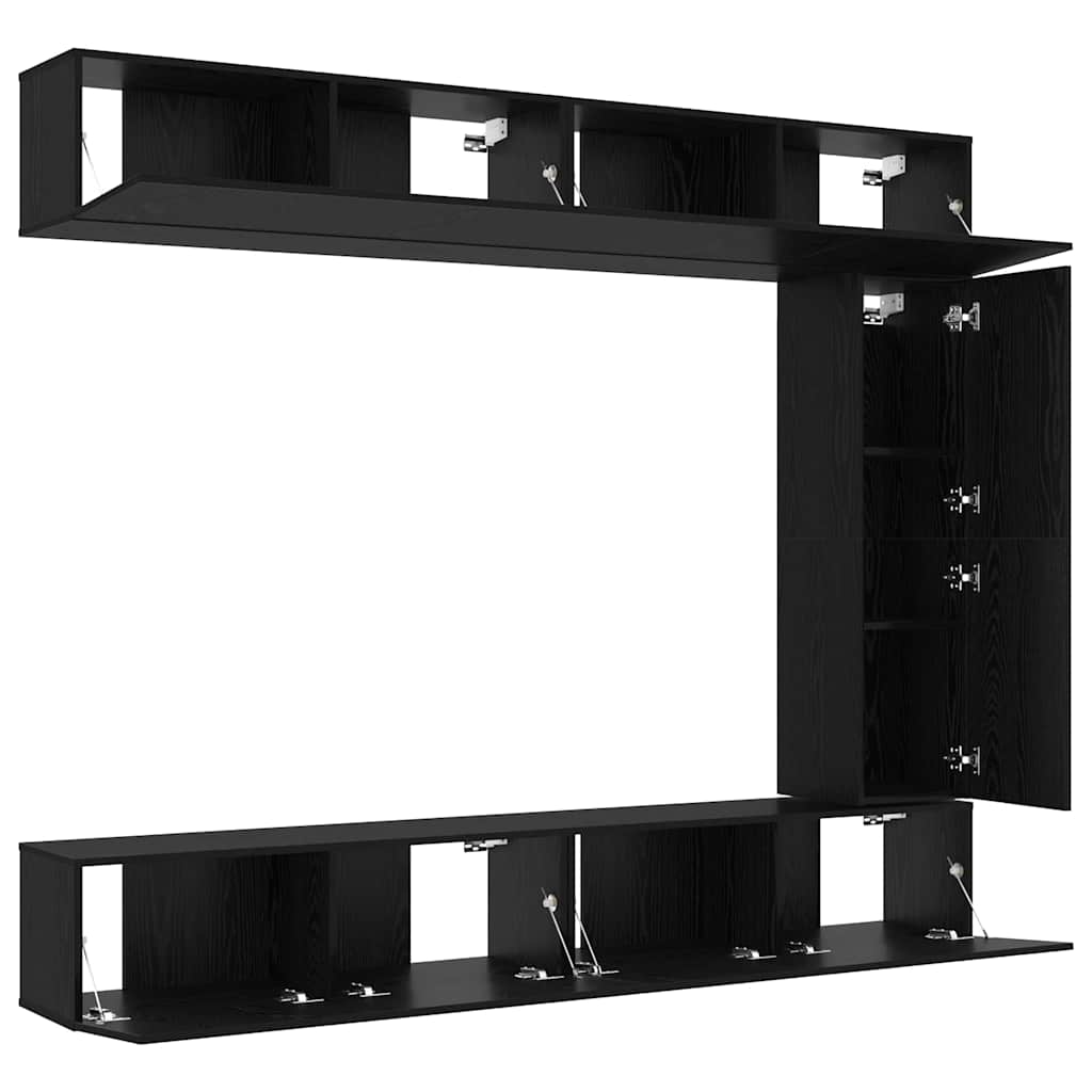 TV-Möbel-Set Wandmontiert 5 pcs Schwarze Eiche 100 x 30 x 30 cm