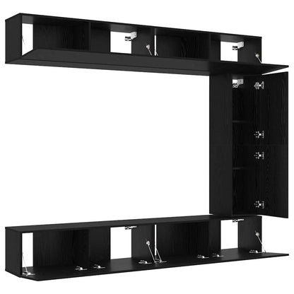 TV-Möbel-Set Wandmontiert 5 pcs Schwarze Eiche 100 x 30 x 30 cm