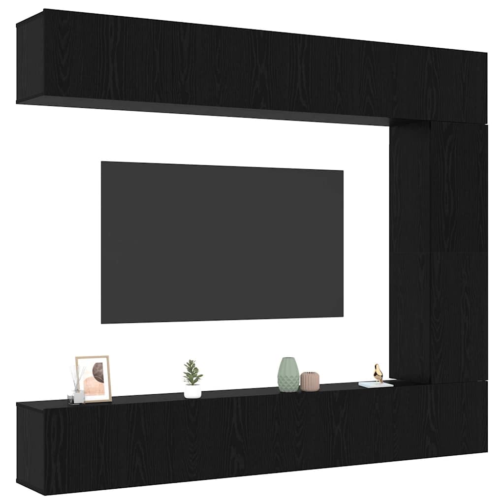 TV-Möbel-Set Wandmontiert 5 pcs Schwarze Eiche 100 x 30 x 30 cm