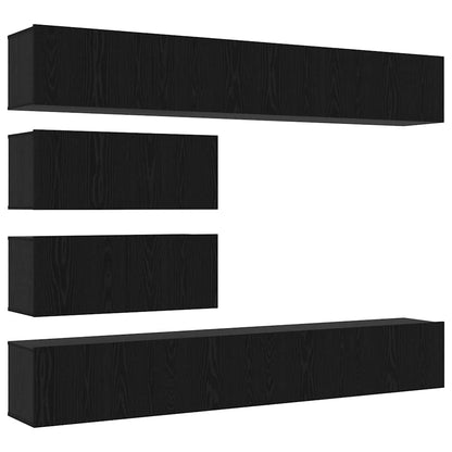 TV-Möbel-Set Wandmontiert 6 pcs Schwarze Eiche 100 x 30 x 30 cm