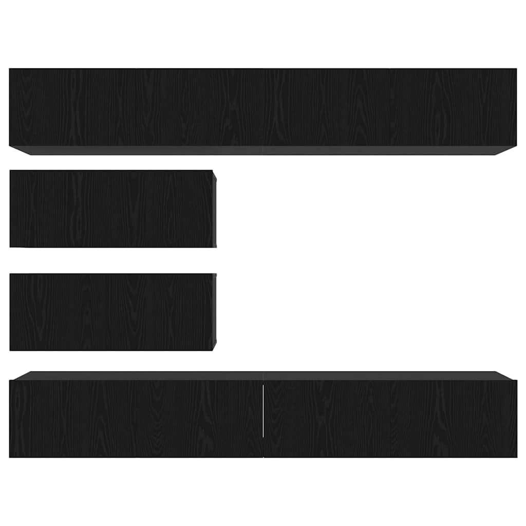 TV-Möbel-Set Wandmontiert 6 pcs Schwarze Eiche 100 x 30 x 30 cm