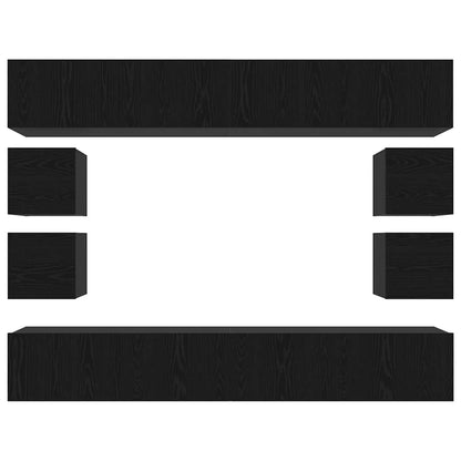 TV-Möbel-Set Wandmontiert 8 pcs Schwarze Eiche 100 x 30 x 30 cm