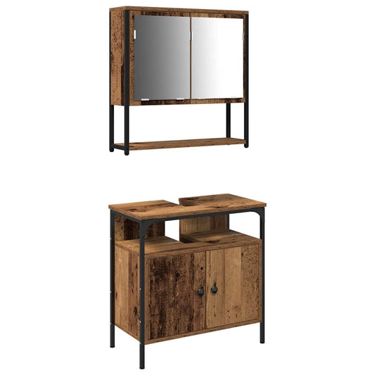 Badezimmermöbel Set 2 pcs Braun 60 x 30 x 60 cm Holzwerkstoff